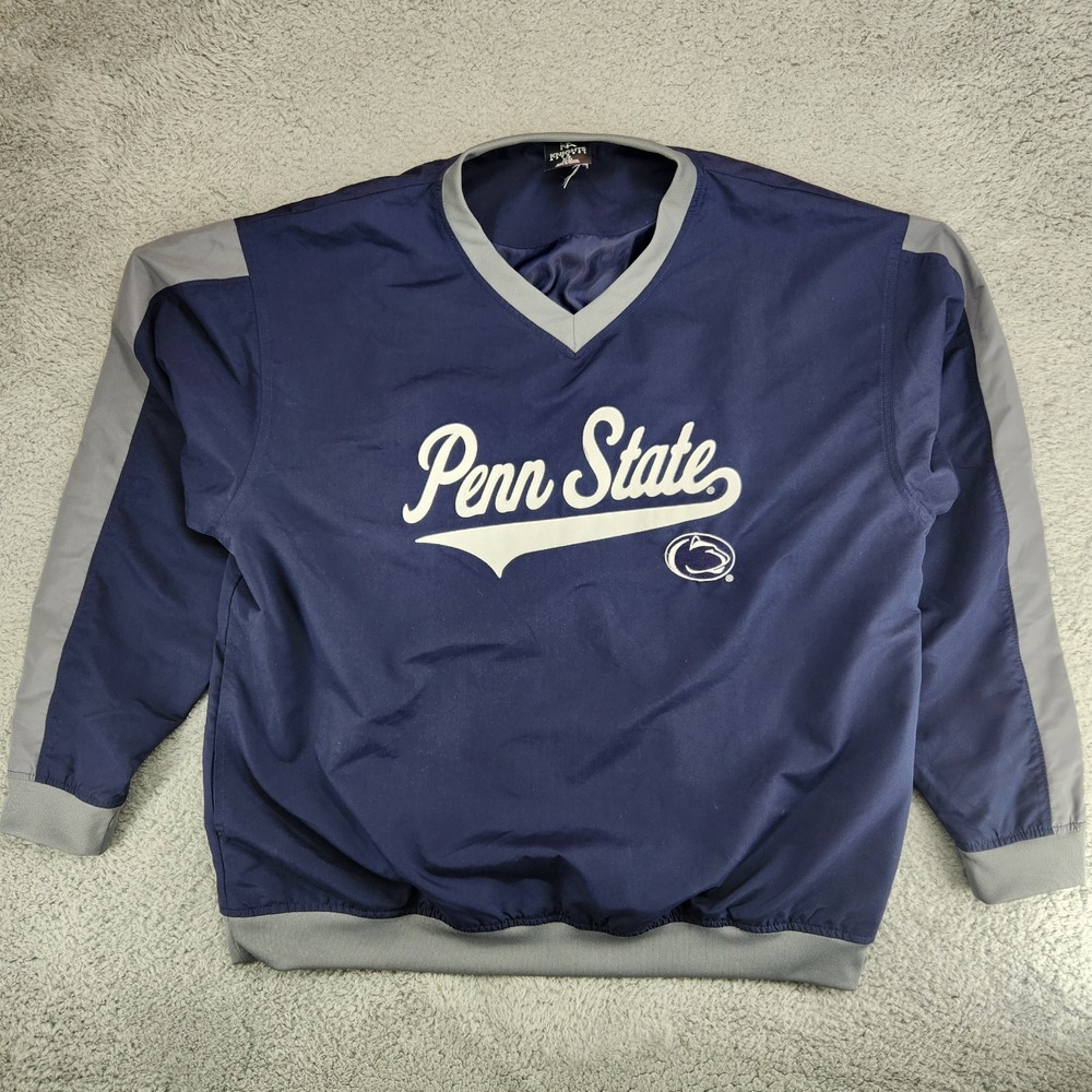 Vintage Y2K Penn State Nittany Lions Pullover Windbreaker Jacket Mens L Blue